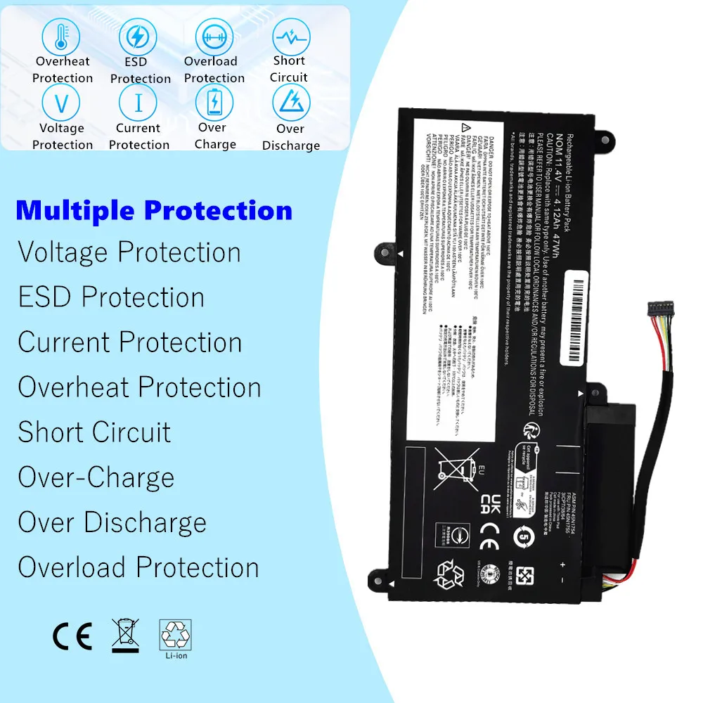 Фото Аккумулятор для ноутбука 45N1755 для Lenovo ThinkPad E450 E455 E460 E450C 45N1752 45N1756 45N1754 45N1753 45N1757 11.4V 47Wh №5