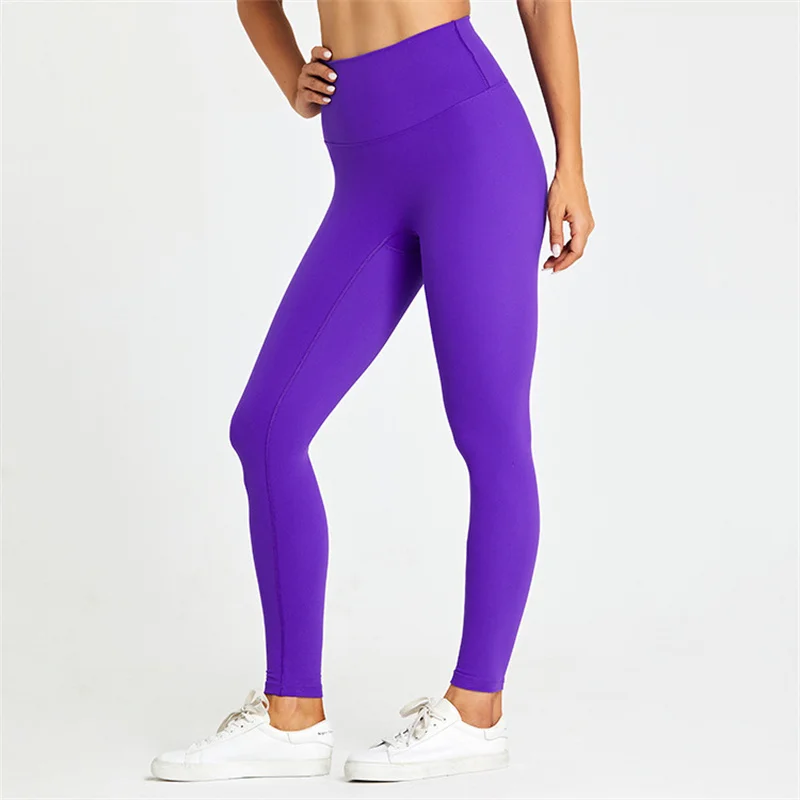 Solid Color Compression Athletic Legging Sports Women Fintess Tight High Waist Yoga Pant 100% Squat Proof Comprehensive Training