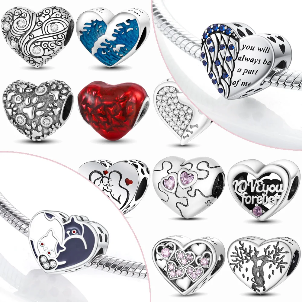 

Бусина из стерлингового серебра 925 пробы, с шармами, для браслетов Пандоры, женская