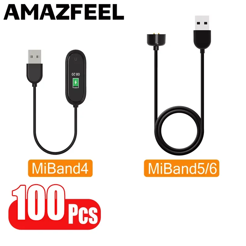 

NEW2023 100 Pcs/Pack Cable For Mi Band 4 5 6 Charger Cable USB Charging Cable For MiBand 4 5 Charger Miband 6 Smart band Accesso