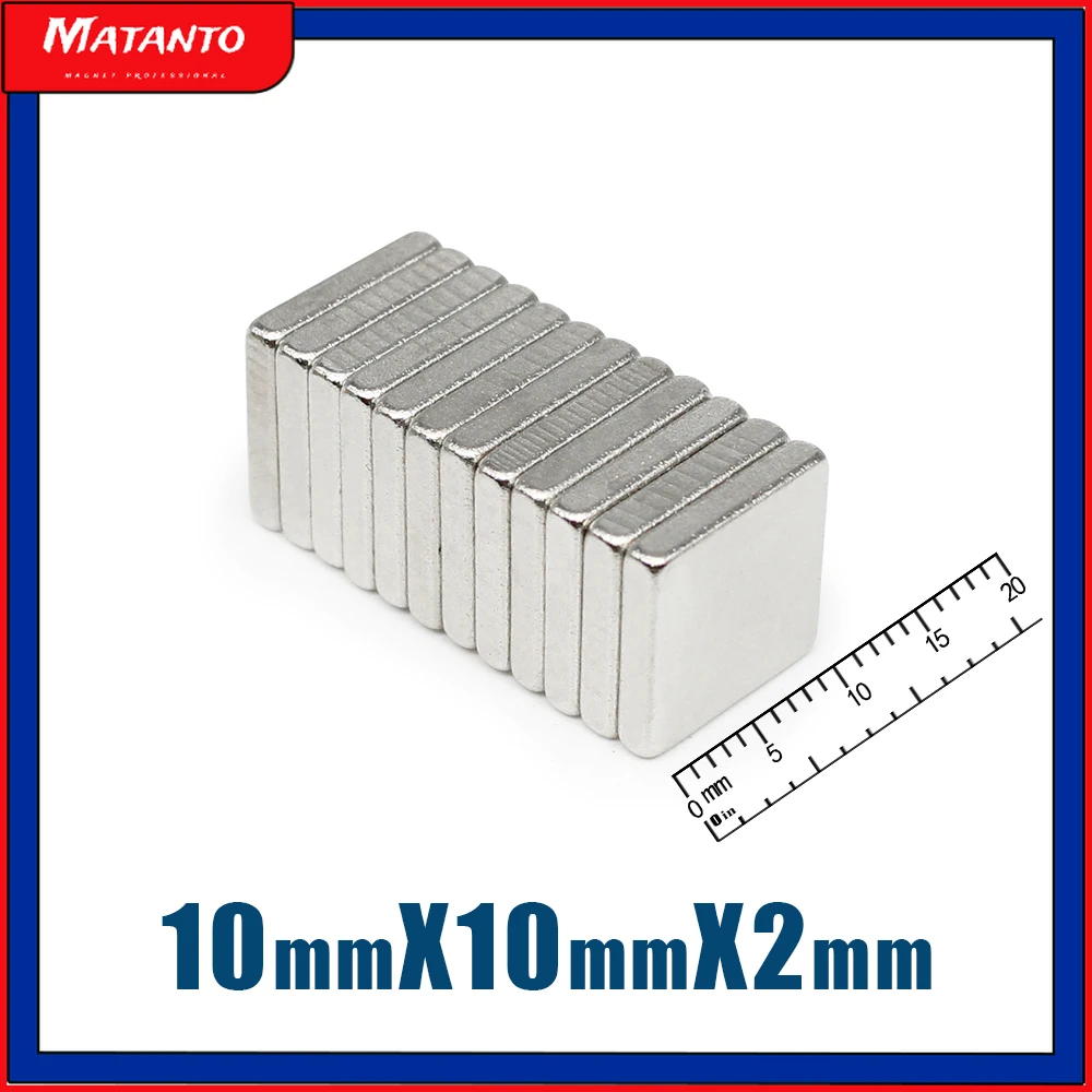 

10/20/50/100/150/200/300/1000PCS 10x10x2 Square Strong Powerful Magnets 10*10*2 mm Block Rare Earth Neodymium Magnet 10x10x2mm