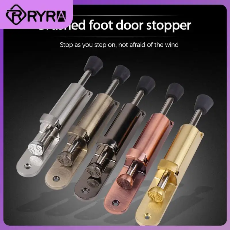 

Zinc Alloy Foot-operated Lever Door Stops Adjustable Kickdown Bronze Stopper For Doors Lock Stopper Buffer Fittings Hardware