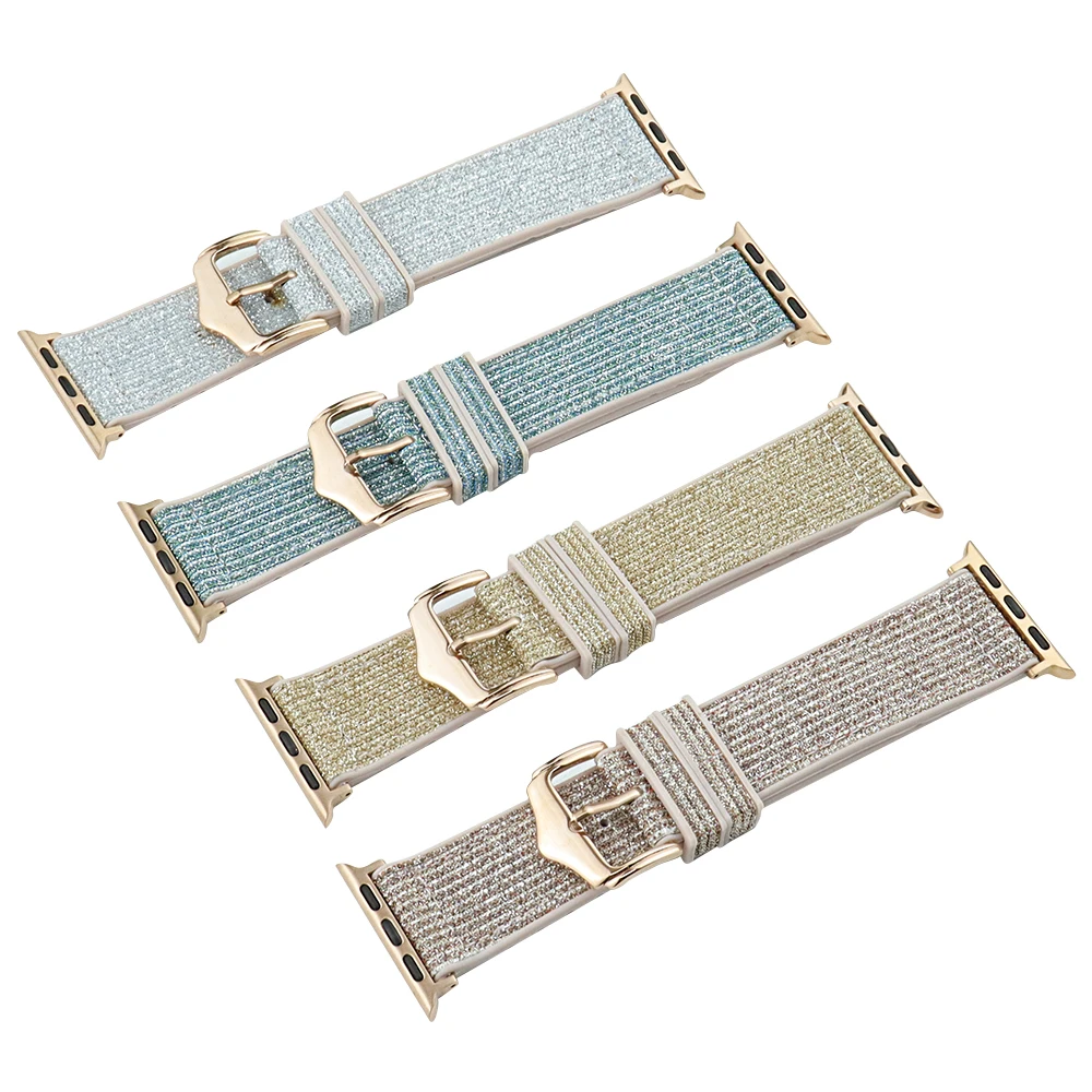 Silicone Strap For Apple Watch Band 40mm 41mm 45mm 44mm 38mm 42mm ultra 49mm Bling watchband Bracelet iWatch Series 5 6 SE 7 8