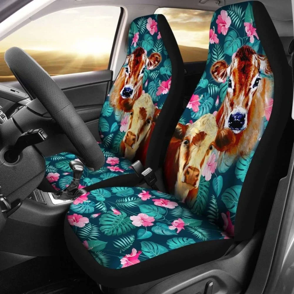 

Cow Flowers Car Seat Covers 144730,Pack of 2 Universal Front Seat Protective Cover
