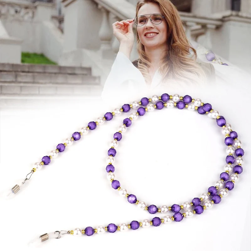 

Fashion Sun Glasses Beaded Neck Lanyard Cord Spectacles Sunglasses Necklace Chain Rope Eyewears Cord Holder Neck Strap Rope