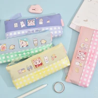 kawaii rabbit group triangle pen bag for students to receive cartoon leisure pencil bags student stationery school supplies