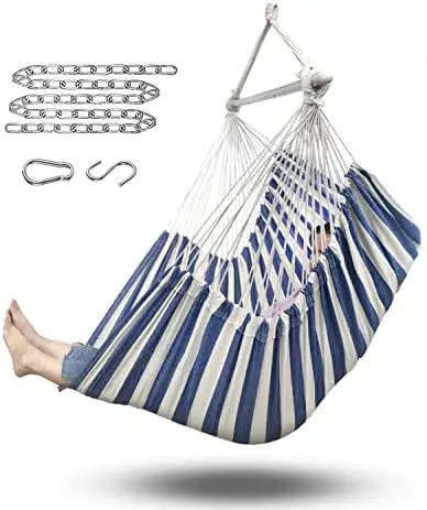 

Chair Swing-XXL Large Hanging Hammock Chair－Max 500 Lbs-70in Hammock Swing- Roomy & Heavy Duty