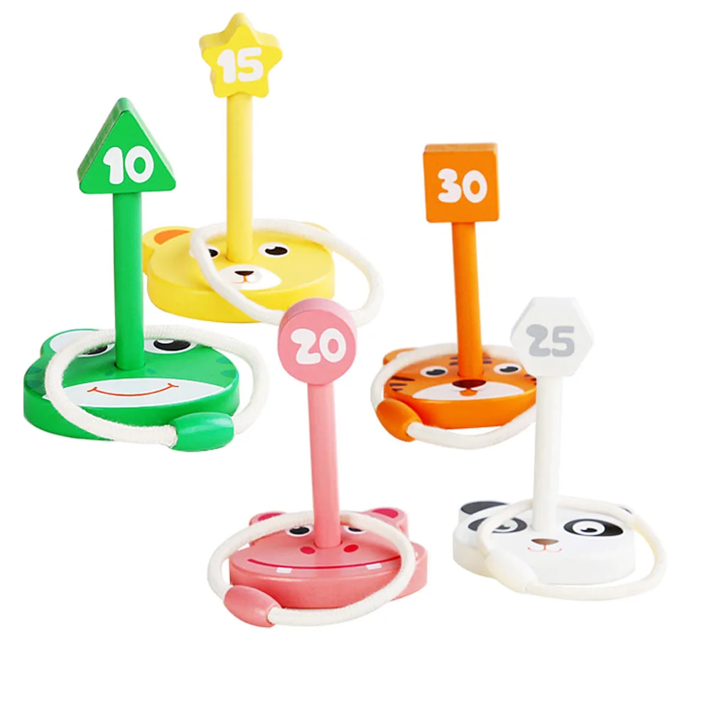 

1 Set Wooden Ring Toss Tossing Game Kids Circle Throwing Plaything