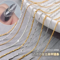 50cm punk slender chain accessories glitter beads metal long chains decorations black japan design style naiart decor part5pcs