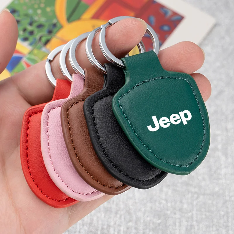 Кожаная Автомобильная эмблема брелок для ключей держатель Jeep Renegade Wrangler JL