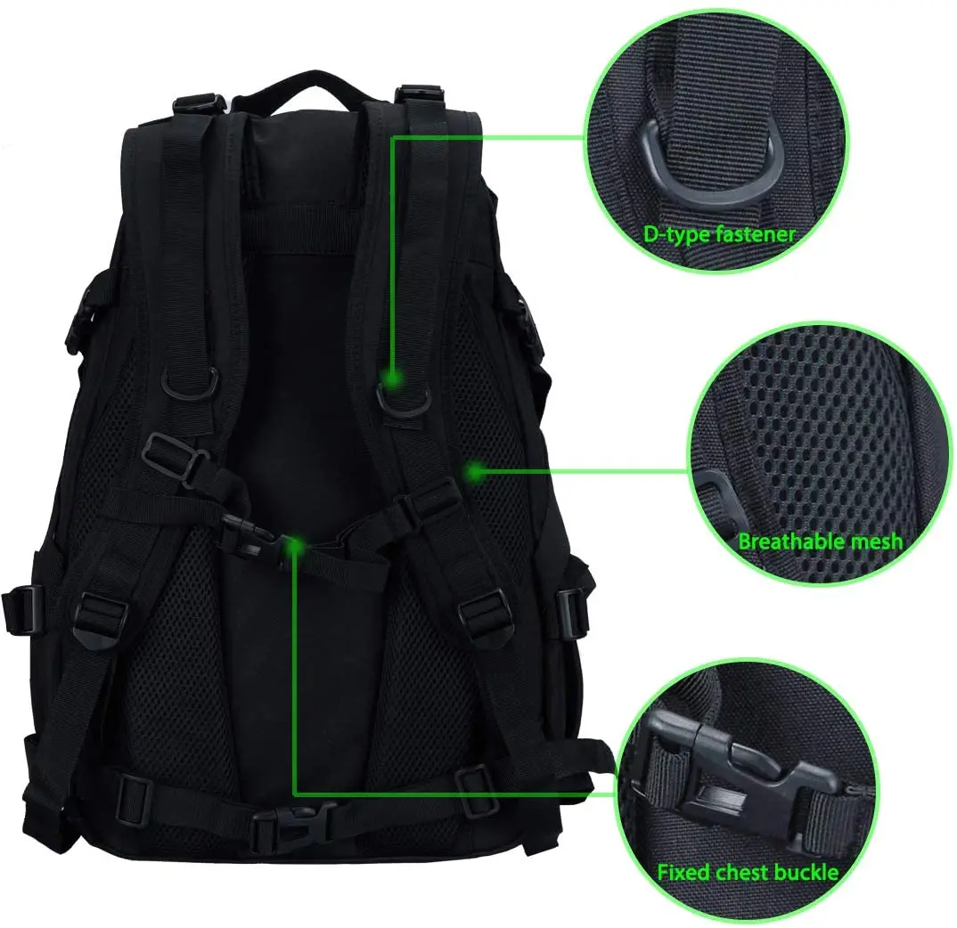 Pickag Tactical Backpack Military Molle Bag Hiking Daypacks for Camping Trekking Hunting Traveling Motorcycle