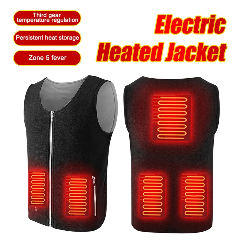 

Winter Warm Smart Self Heating Jacket 5V 5 Heating Zone Home Office Outdoor Skiing Hiking Strong Warm Polar Fleece Clothes