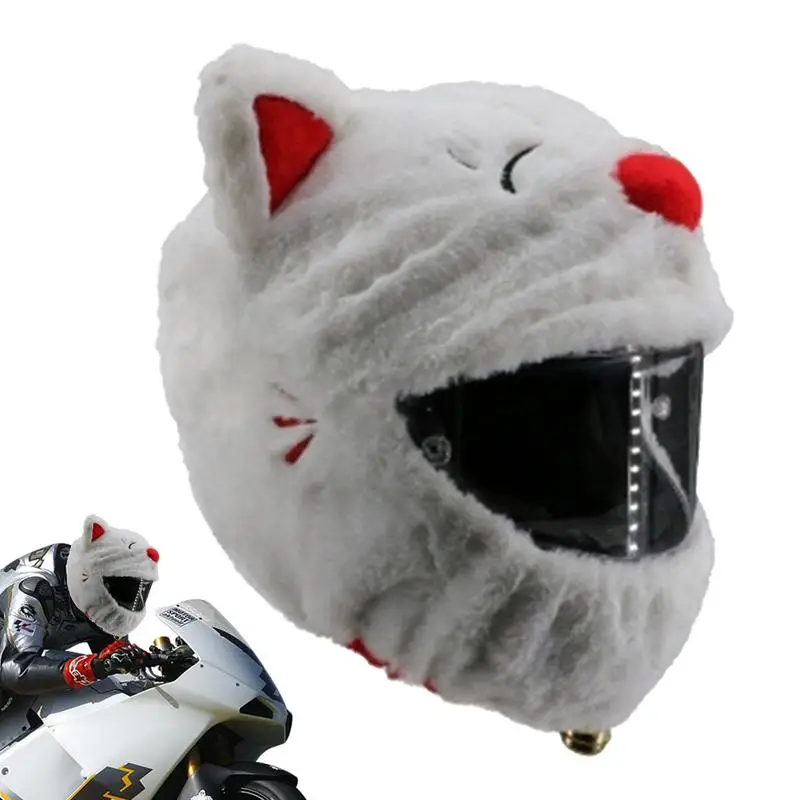 

Helmets Protection Headgear Cover Cartoon Fluffy Plush Set For Motorcycle Full-Face Protective Case Motorbike Safety Trendy