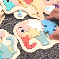 childrens wooden puzzle colorful animal jigsaw puzzle toys for baby toddler creative puzzle early educational kids toys
