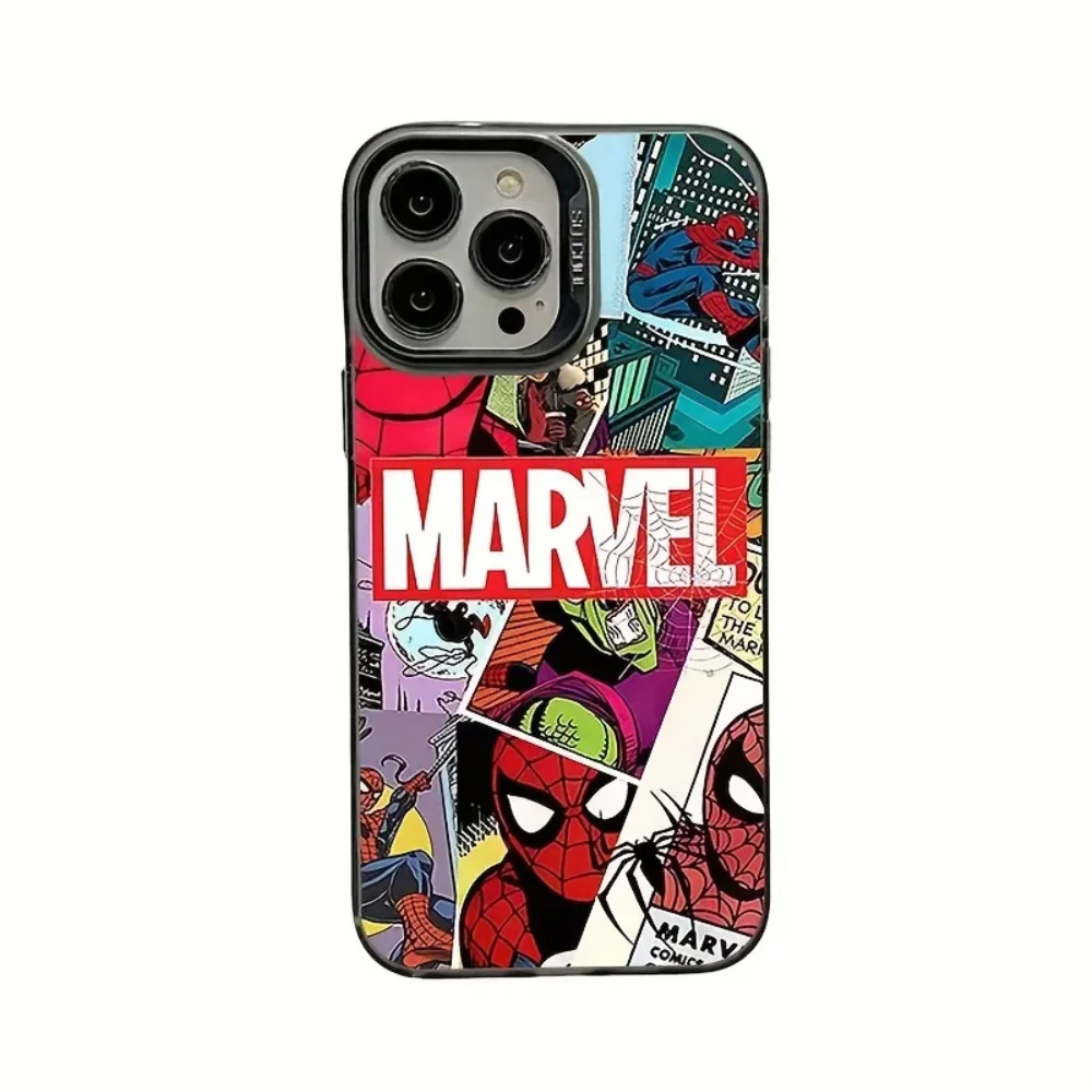 Чехол в стиле комиксов Человек-паук для iPhone 16 11 12 13 14 15 Pro Max XR 8 Plus жесткий