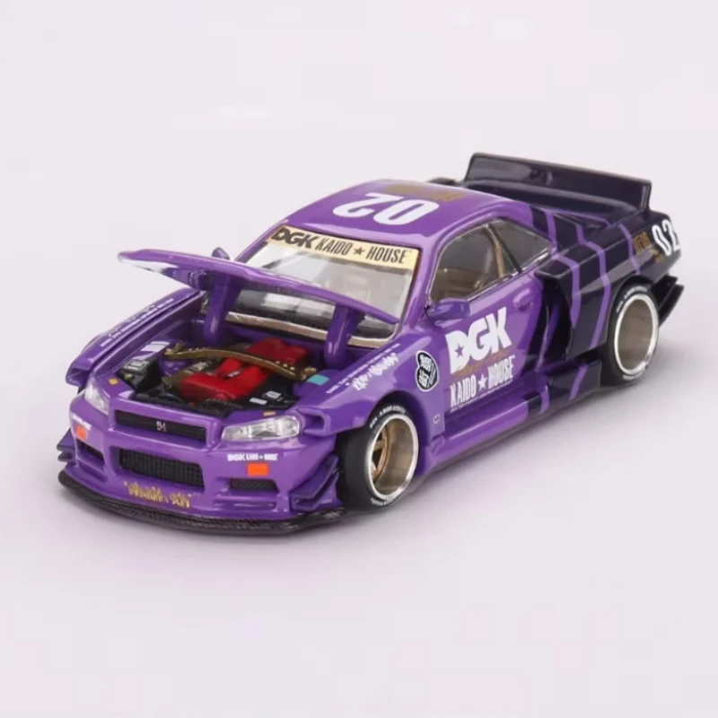 Kaido House Minigt 1:64 DGK NISSAN SKYLINE R34 модель автомобиля из сплава коллекция игрушек подарок