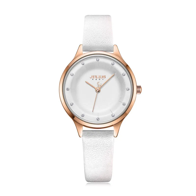 JULIUS Simple Concave Fashion Belt Quartz Movement Waterproof Watch Female JA-1197 Bestwin Watch Water Resistant Reloj De Mujer