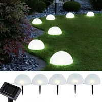 ball shaped solar ground light garden lawn lamp 5 leds outdoor waterproof pathway landscape half global shaped light