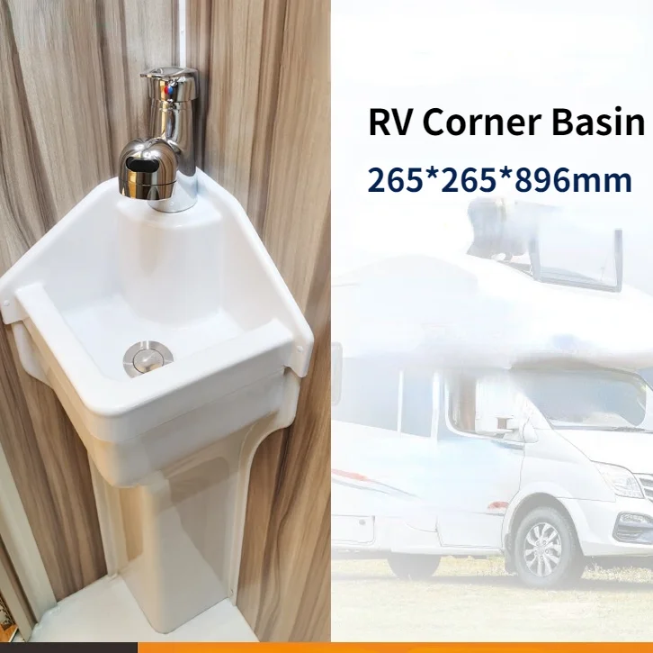 RV Toilet Basin small wash basin Camper Trailer Bathroom Corner triangular Wash Basin Sink Motorhome Toilet Caravana Accessories
