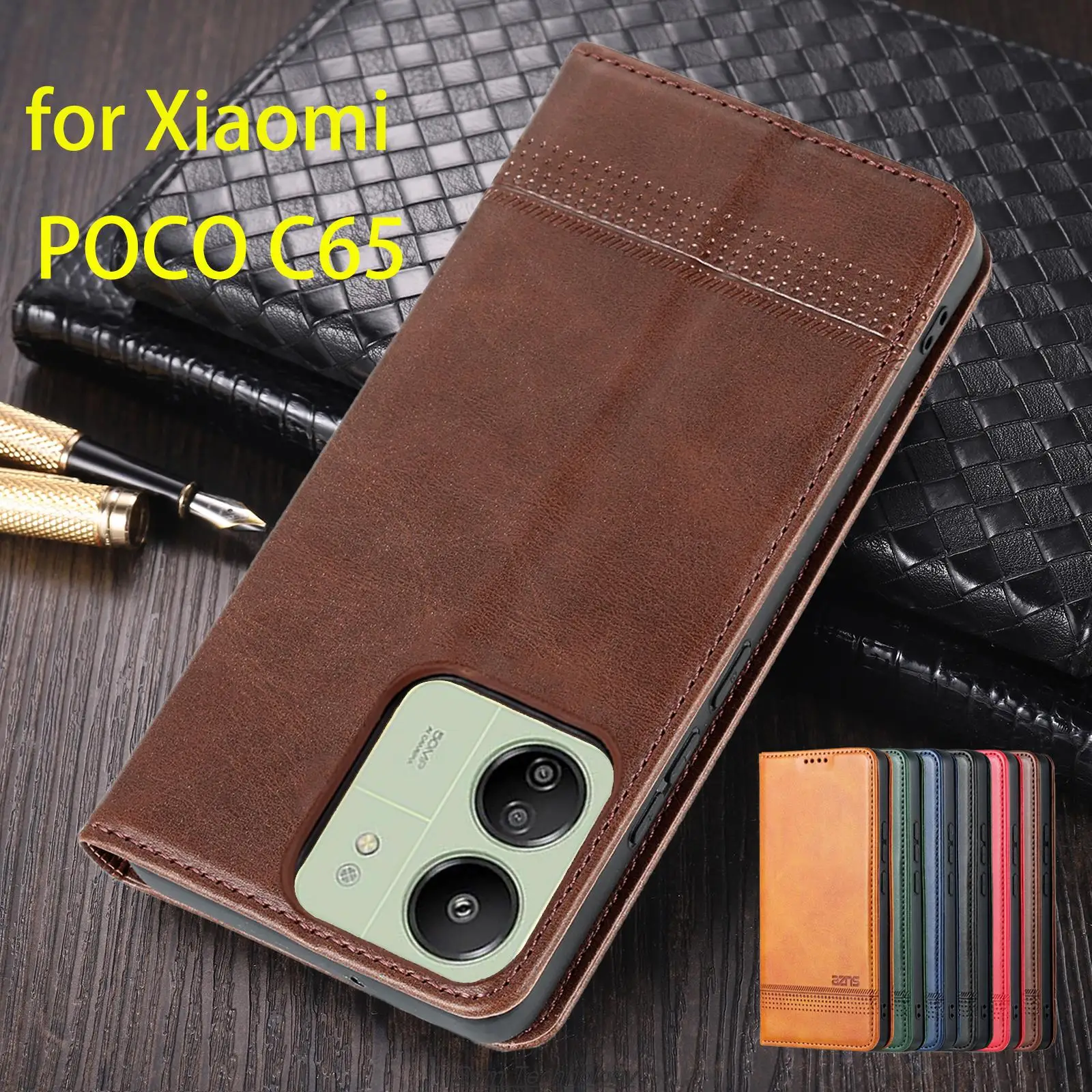 

Deluxe Magnetic Adsorption Leather Fitted Case for Xiaomi POCOPHONE POCO C65 Flip Cover Protective Case Capa Fundas Coque