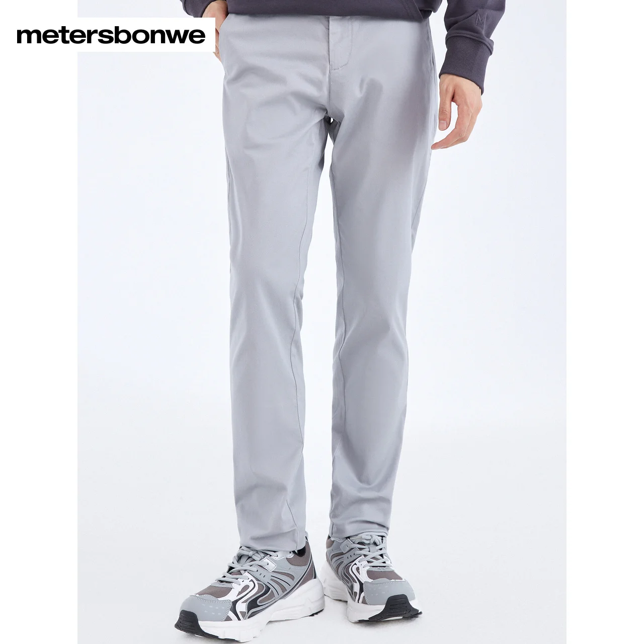 Metersbonwe Slim Woven Trouser For Man Autumn Business Straight Pants Male Thin Solid Color Casual Warm Long Trousers