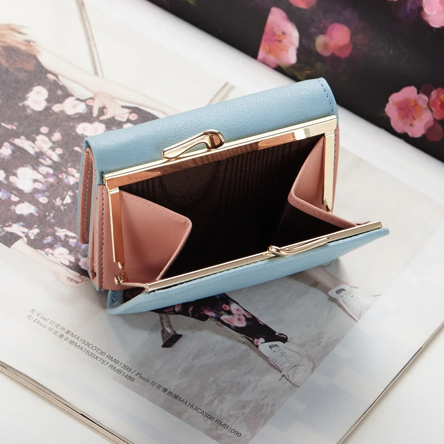 Женский компактный кошелек 2024 черный красный мини-кошелек с застежкой-молнией