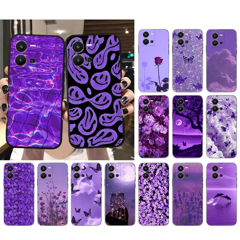 

Phone Case For VIVO Y53S Y33S Y11S Y31 Y21 Y70 Y20 Y21S Y72 Y55 Y76 Y51 Y01 V23E V21 V23 V21E Aesthetic Purple Case