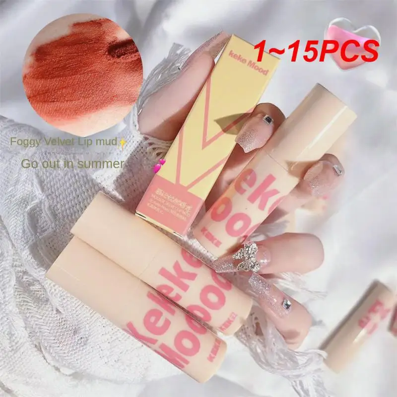 

1~15PCS Mousse Lip Mud Soft Mist Texture Matte Lip Beauty Cosmetics Velvet Lipstick Lasting Lip Glaze Long-lasting Makeup