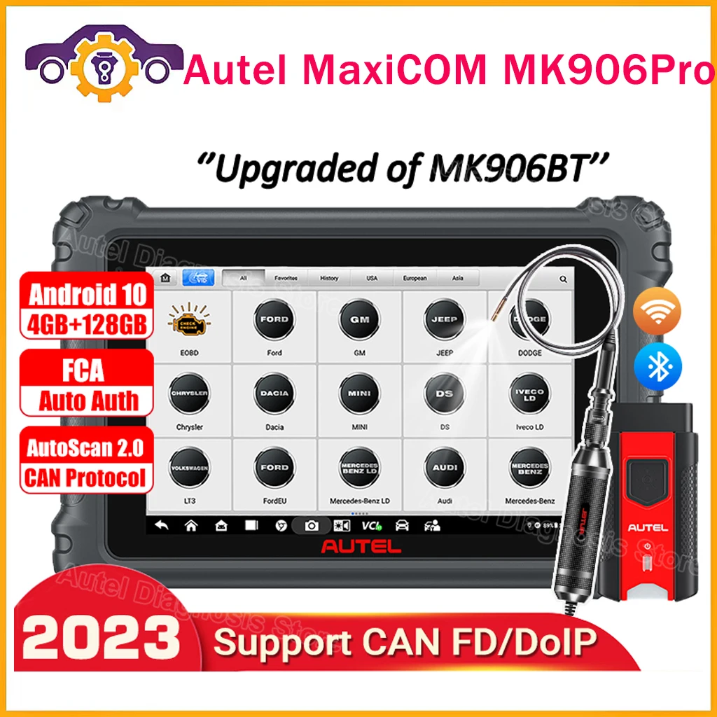 

Autel MaxiCOM MK906Pro Car Diagnostic Scanner Advanced ECU Coding Tool Active Test CAN FD DOIP MK906 Pro OBD2 Automotive Scanner