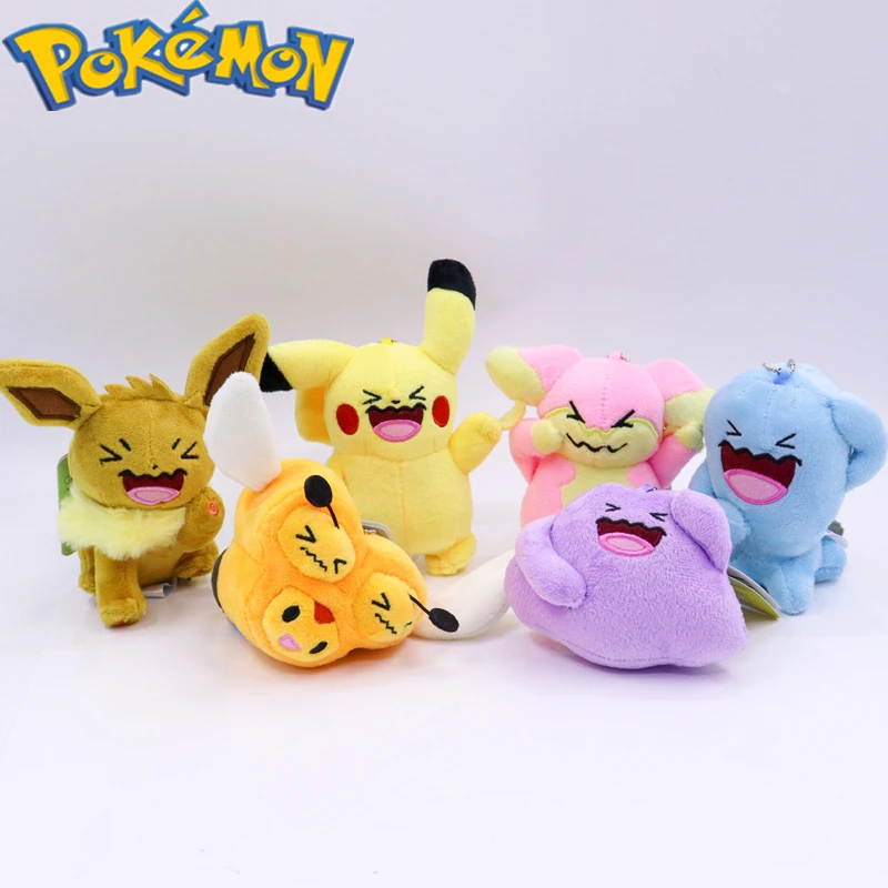

Плюшевая кукла Pokemon Pikachu Eevee Ditto wobбуфет подвеска на рюкзак брелок kawaii Рождественский подарок на день рождения японская анимация