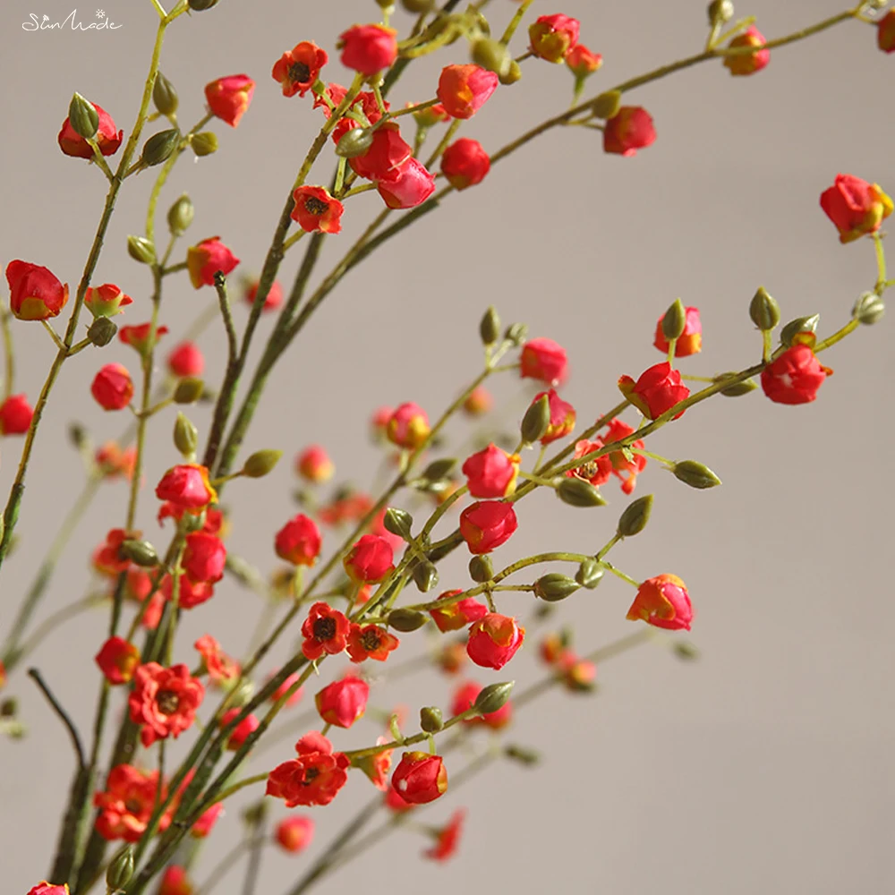SunMade яркие цветущие персиковые бутоны ветки крошечные шелковые искусственные