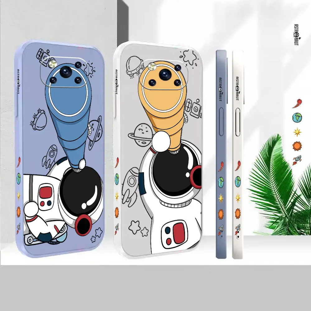 

Phone Case For Xiaomi PCOO F3 M3 X2 X3 M4 GT 6X 8 CC9 CC9E MIX 2 2S 3 4 Black Shark 3 4 5 Pro Planet Hello Cute Astronaut Cover