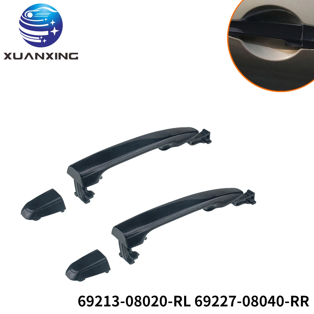 

69213-08020 RL 69227-08040 RR внешняя дверная ручка черная для Toyota Sienna 2004-2010