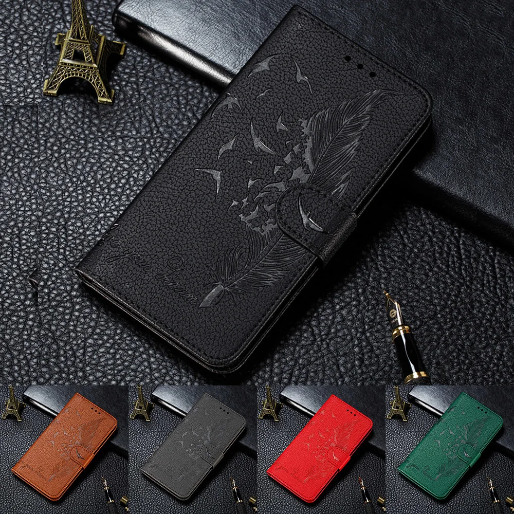 

Feather Leather Case For Xiaomi Redmi Note 11 10 9 8 7 Pro 7A 8T 8A 9A 9C 9S 9T 10S 5G Phone Flip Wallet Holder Card Book Cover