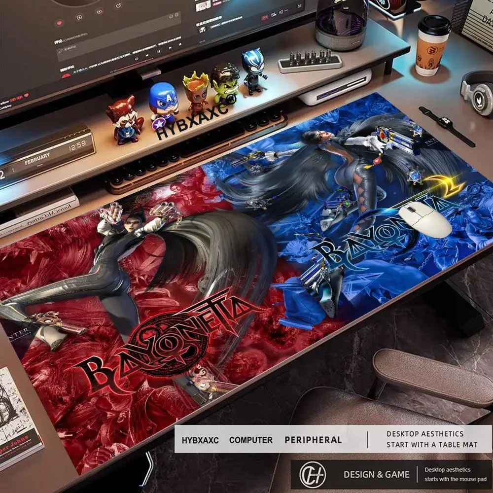 Фото Коврик для мыши HD Cool Action Game b-Bayonetta, большой игровой коврик с утолщенной кромкой, для ПК, стола, рабочего места, HD HYBXAXC №1