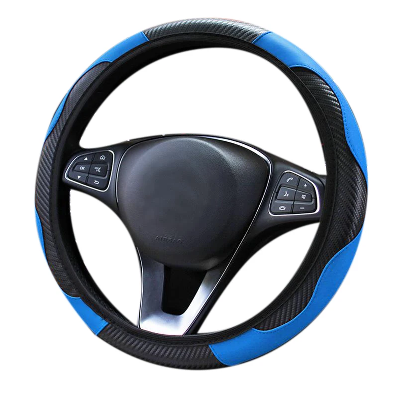 

Чехол рулевого колеса автомобиля дышащие Нескользящие Чехлы для руля, внутренние аксессуары, подходящие для украшения автомобиля, синие
