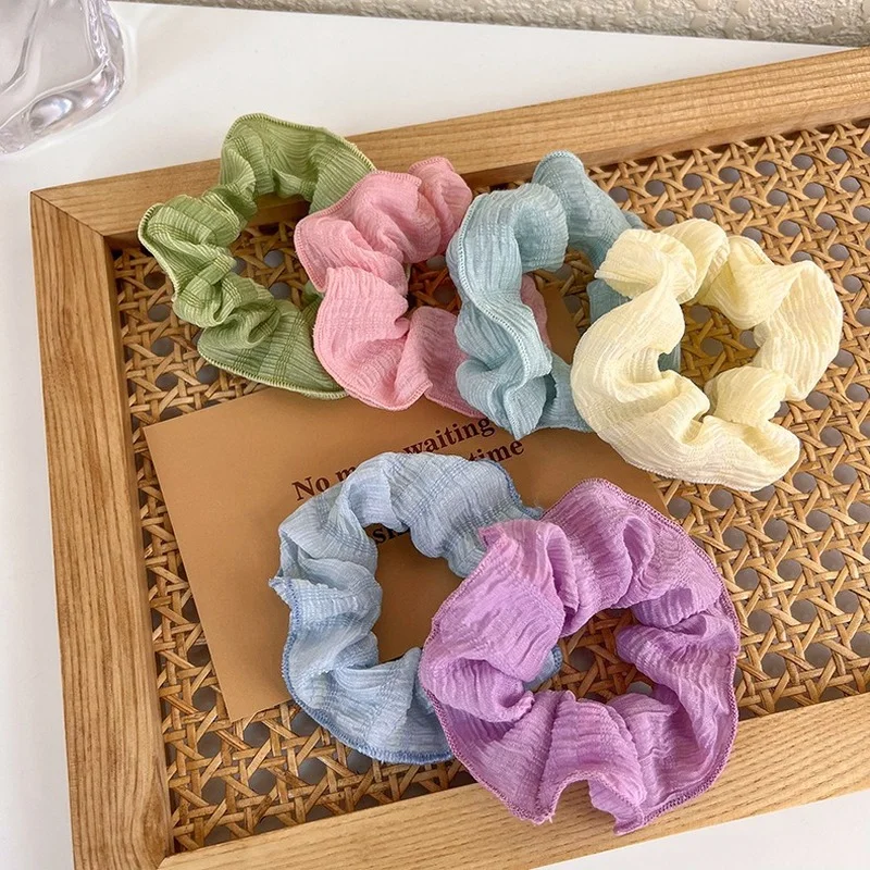 

Spring cream color hair ring sweet temperament head rope ins girl intestine ring candy color fabric Korean hair accessories