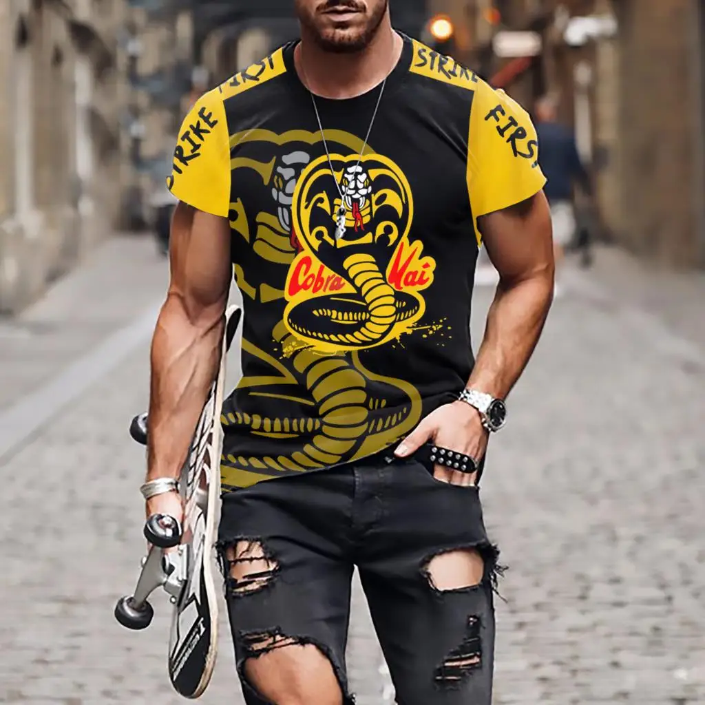

2022 Karate Kid 3D T-shirt Loose Large Short Sleeve Round Neck Short T-shirt Cobra New T-shirt Top