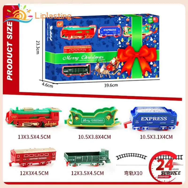 

1set Christmas Train Mini Christmas Tree Track To Build A Train Creative Family Christmas Decoration Toys New Year Gifts