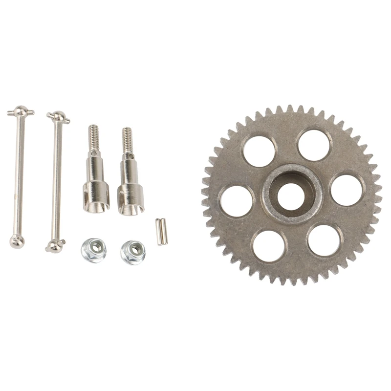 

2 Set RC Car Part: 1 Set Metal Rear Drive Shaft Dogbone & 1 Pcs Metal Spur Gear