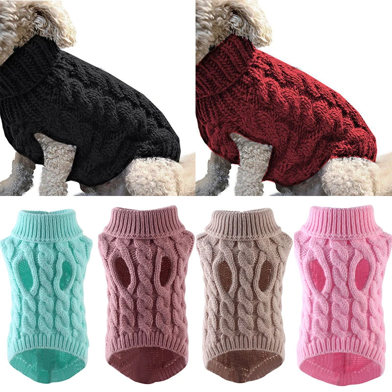 

Одежда для собак теплая твист пальто Одежда для домашних животных Одежда для йорков для чихуахуа цветные Свитера для собак товары для зимы однотонная вязаная одежда для собак