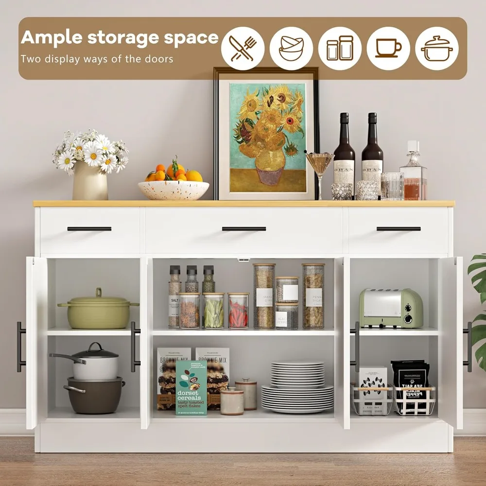 Шкаф-буфет с ящиками большой сервант 53 дюйма кухонный шкаф-буфет современный