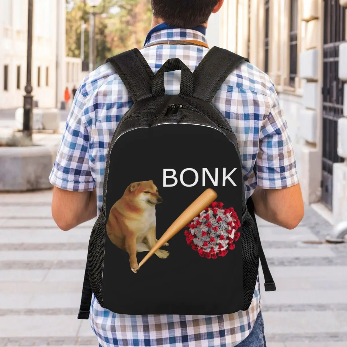 Рюкзак Cheems virones Bonk для женщин и мужчин школьный дорожный ранец с принтом Сиба-ину
