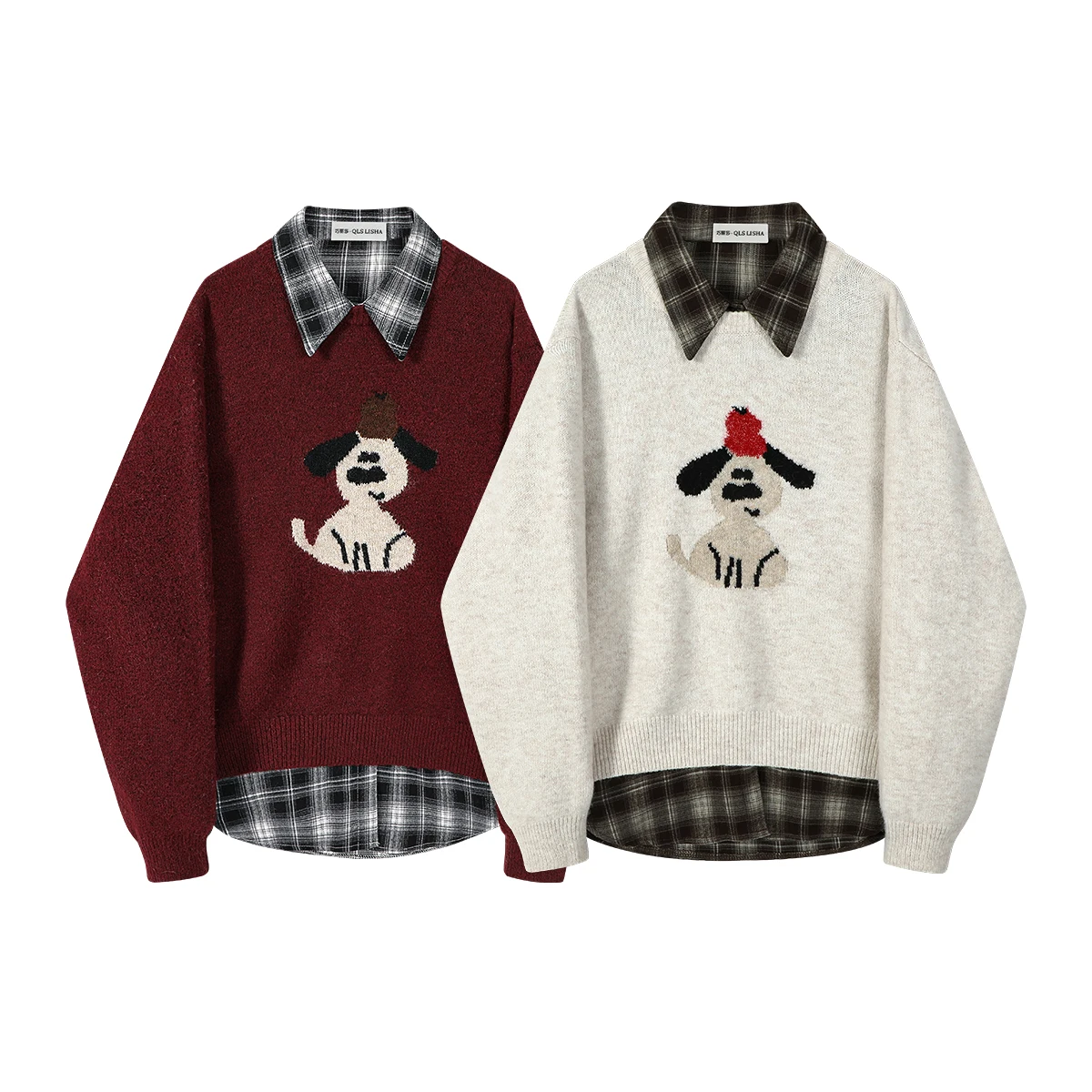 Qiaolisa корейская серия Idle Sle Design Sense свитер комплект женские осенне-зимние модные