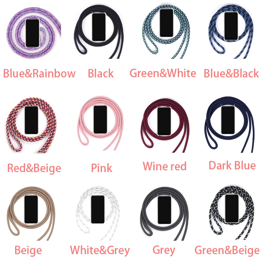 Necklace Crossbody Strap Case For Samsung Galaxy A01 Core A02S A03S A11 A12 A20 A21S A22 A31 A32 A41 A50 A51 A52 A70 A71 A72 A82