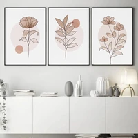 boho minimalist beige peony poster canvas painting decoration abstract flower wall pictures print living room modern home decor