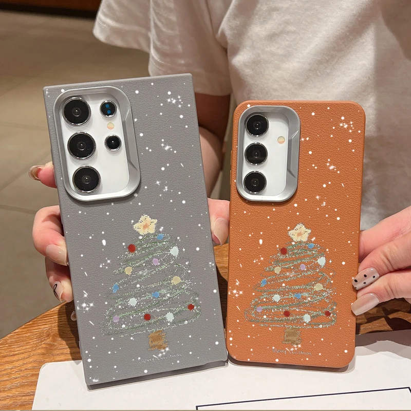 Чехол из ТПУ с кожаной текстурой для Samsung Galaxy S24 FE S23 S22 Ultra A16 A55 A54 A35 A15 A25 A14 5G