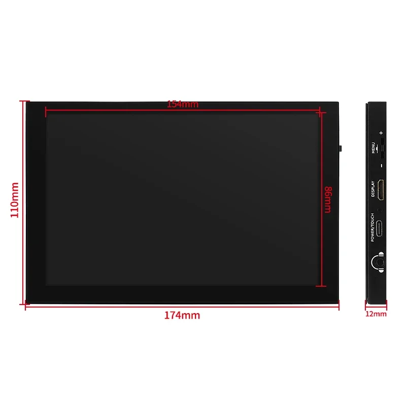 7-дюймовый Порт-дисплей 1024*600 IPS сенсорный экран с кожаным кронштейном корпус mini