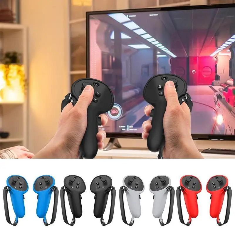 

Защитный чехол для MetaQuest VR Touch Controller, силиконовый чехол с ремешком и ручкой для OculusQuest 2, аксессуар MetaQuest