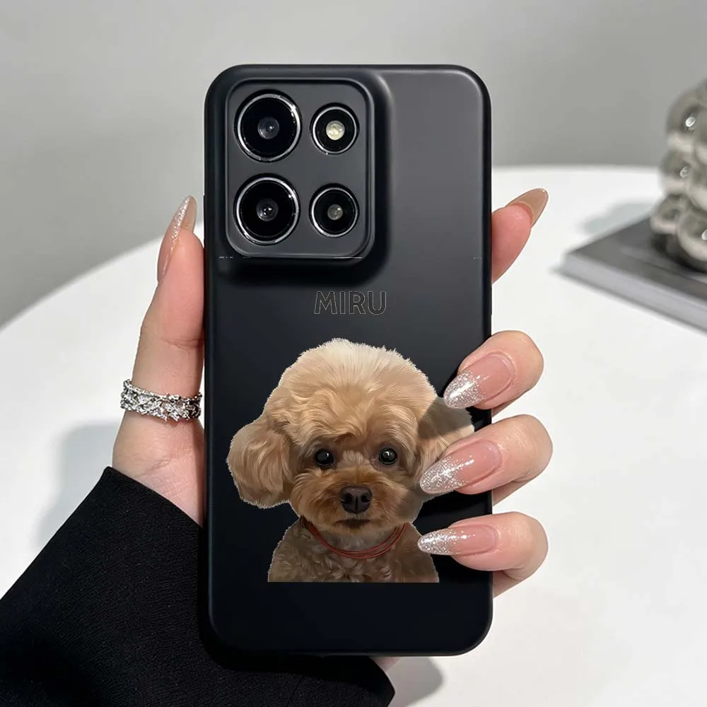 Фото Черный мягкий чехол для телефона Miru Brown Poodle для Motorola Moto G86 G75 G72 G56 G42 G41 G35 G31 G15 Edge 70 60 50 №3